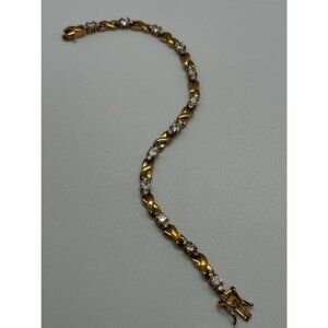 925 STERLING SILVER GOLD PLATED CZ BRACELET